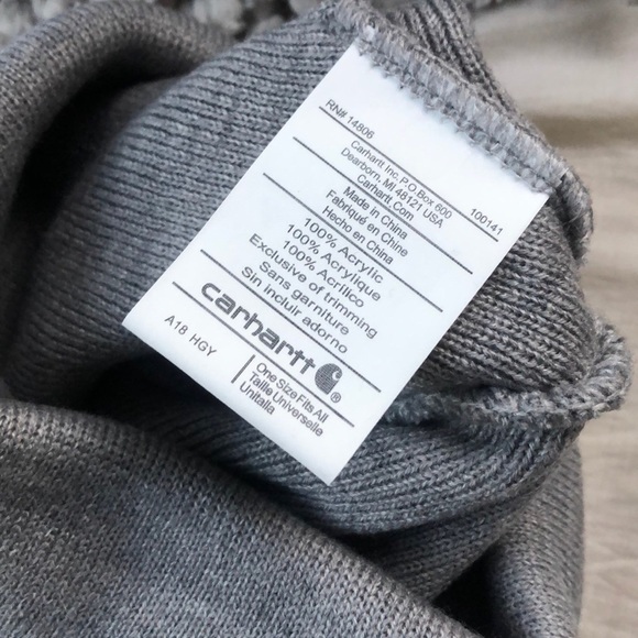 ✖️NEW STOCK ⭐️CARHARTT  GREY hat  cap beanie🆕🆕 - Picture 2 of 2